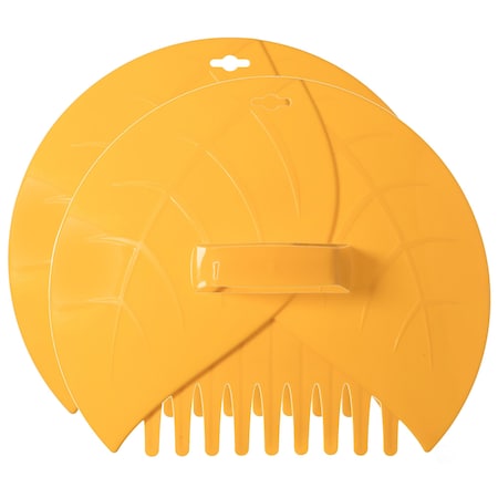 Gardenised Gardenised Pair of Leaf Scoops Plastic Hand Rake for Yard Cleanup, Yellow QI003286.YL